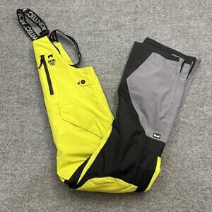 Montec Ski Snow Bib Pants Womens XS Yellow Black Gray Waterproof Snowboard